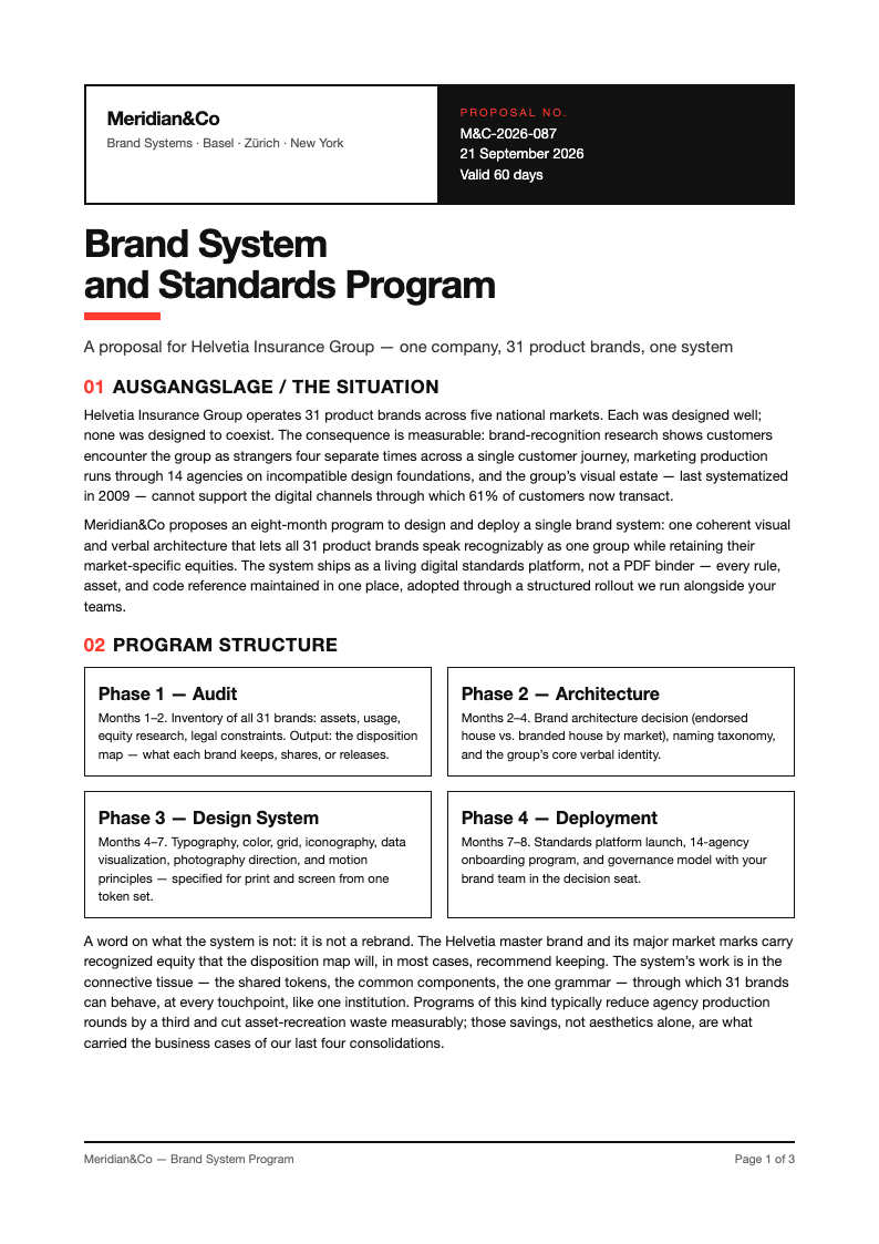 Swiss international business proposal